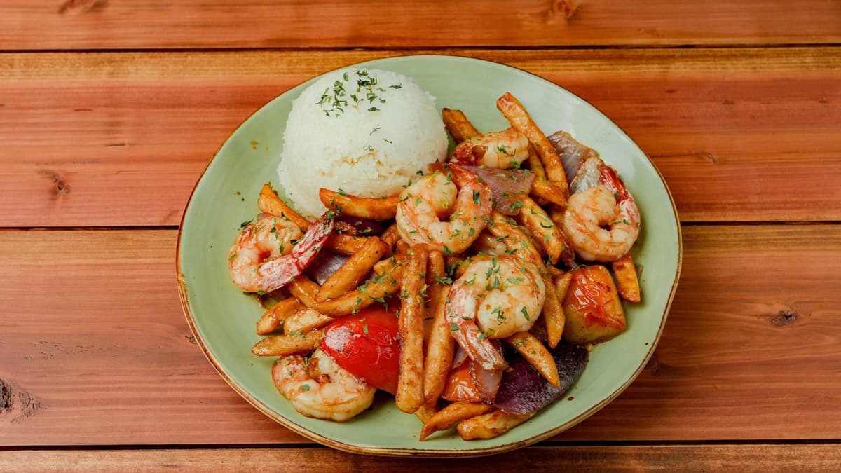 Saltado-Shrimp (Shell off) menu item